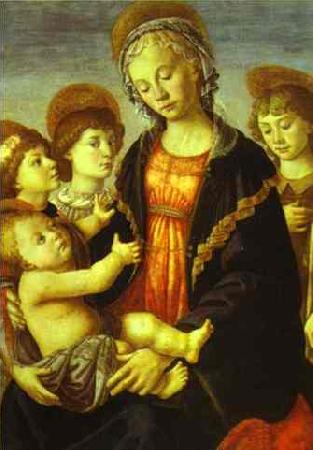 Sandro Botticelli Madonna and Child, Two Angels and the Young St. John the Baptist Germany oil painting art